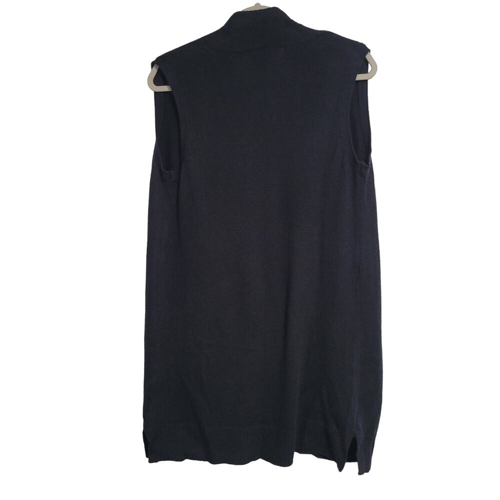 NWT Karen Scott Black Open Duster Vest Cardigan Pockets Size Small - Picture 3 of 4